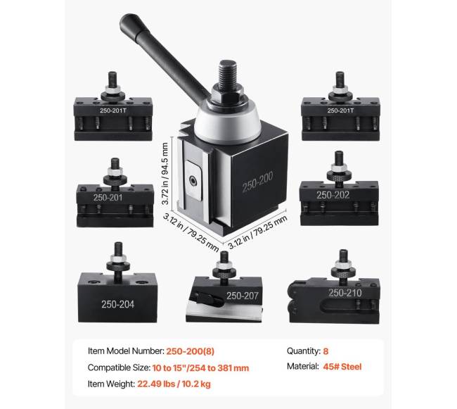 Greito pakeitimo staklių laikiklių rinkinys 10-15 cm tekinimo staklių6