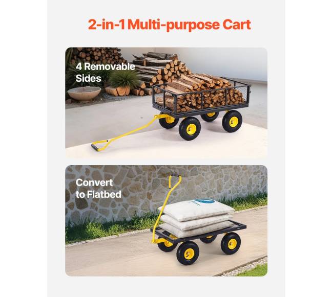 Plieninė sodo vežimėlis 408 kg talpa2