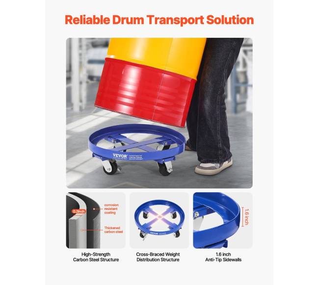 55 galonų statinės vežimėlis su 4 ratukais2