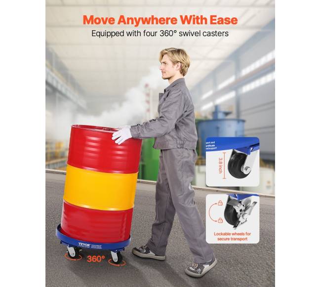 55 galonų statinės vežimėlis su 4 ratukais3