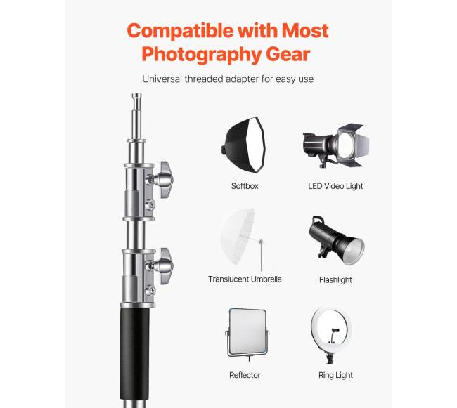 Fotografinis stovas c 330 cm iš nerūdijančio plieno1