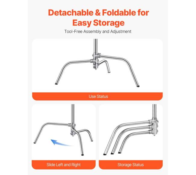 Fotografinis stovas c 330 cm iš nerūdijančio plieno5