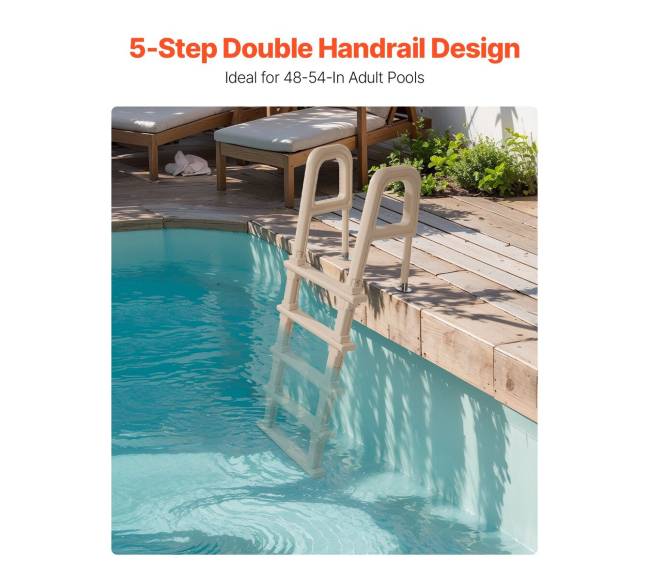 5 pakopų baseino kopėčios su turėklais1