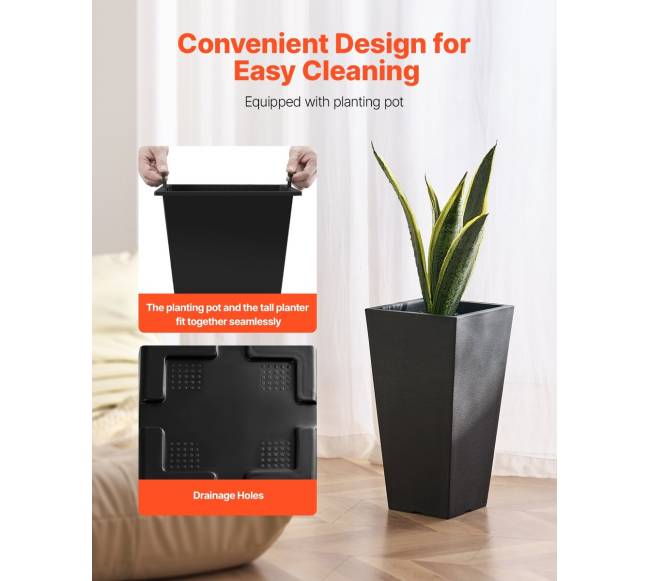 Aukštaus vazonų dviejų kvadratinių komplektas1