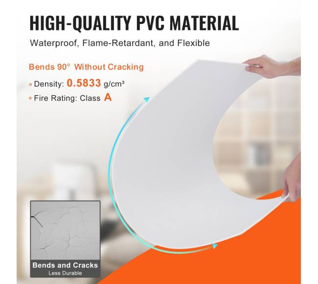 Baltos lubų plytelės iš pvc, 12 vnt.2