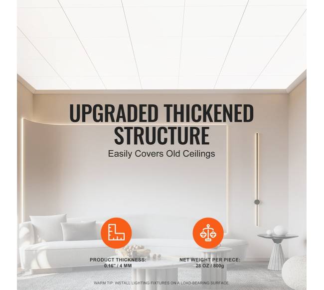 Baltos lubų plytelės iš pvc, 12 vnt.3