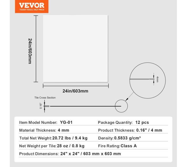 Baltos lubų plytelės iš pvc, 12 vnt.6