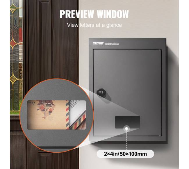 Per sieną montuojama pašto dėžutė su kodiniu užraktu5