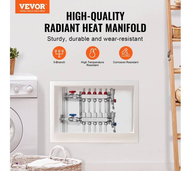 5 atšakų šilumos kolektorius grindų šildymui1