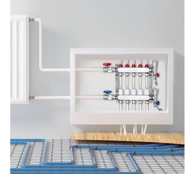 5 atšakų šilumos kolektorius grindų šildymui7