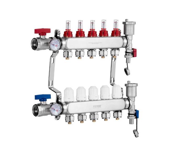 5 atšakų šilumos kolektorius grindų šildymui8