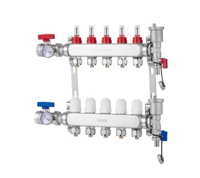 5 atšakų šilumos kolektorius grindų šildymui9