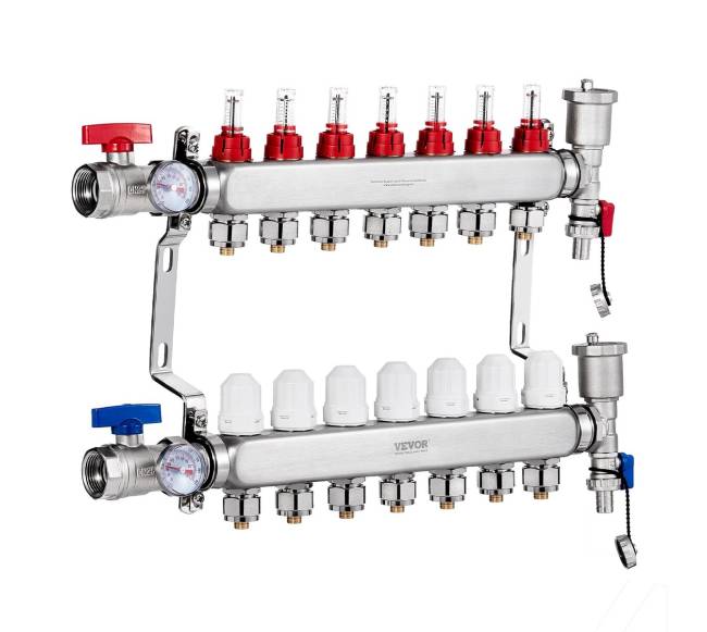 7 šakų grindų šildymo kolektorius PEX vamzdžiams8