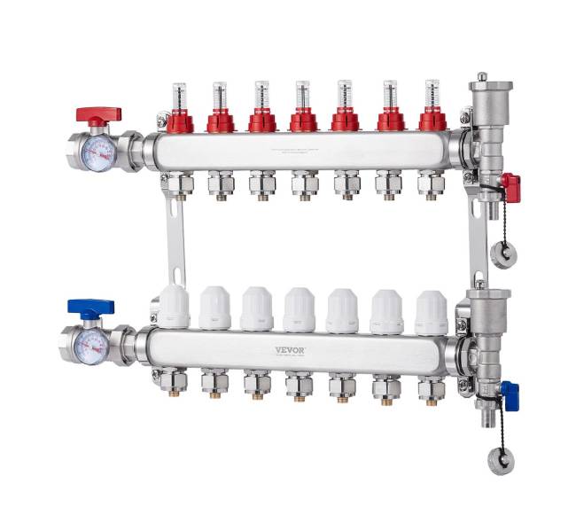 7 šakų grindų šildymo kolektorius PEX vamzdžiams9