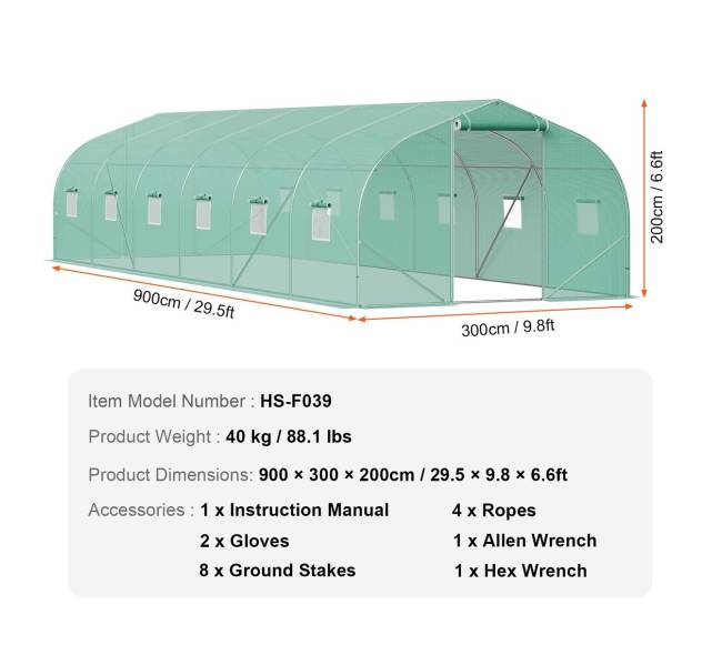 Įėjimo tunelio šiltnamis su cinkuotu rėmu6