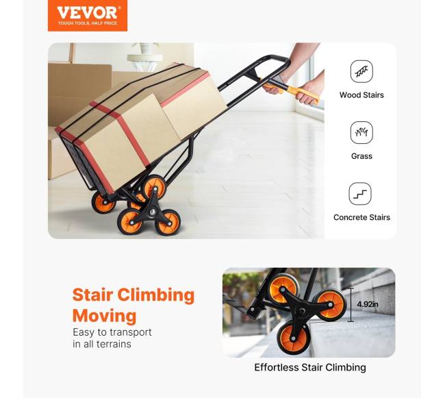 Laiptų kopimo vežimėlis su 6 ratais1