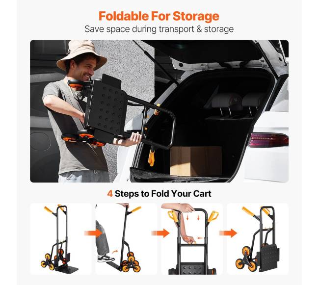 Laiptų kopimo vežimėlis su 6 ratais4