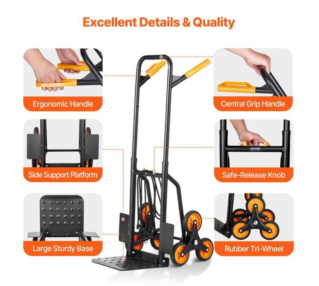 Laiptų kopimo vežimėlis su 6 ratais5