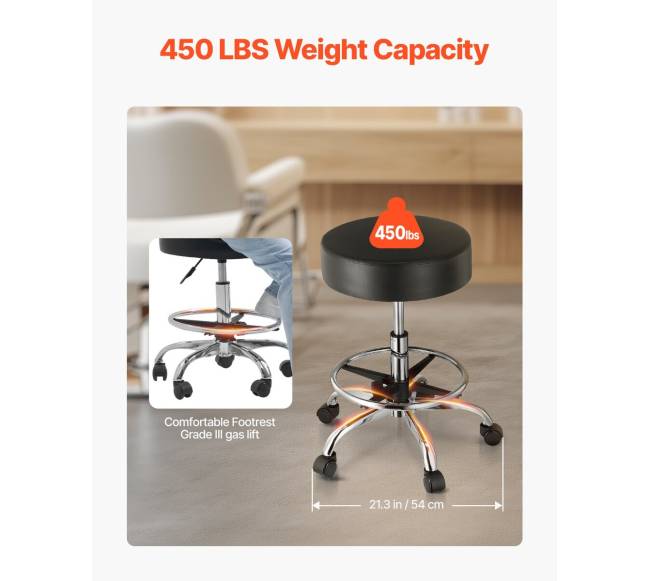 Apvalus pasukamas taburetė su ratukais2