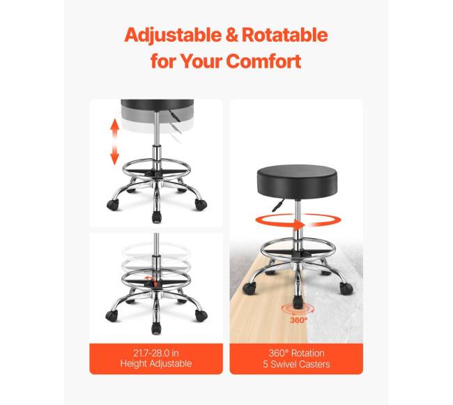 Apvalus pasukamas taburetė su ratukais3