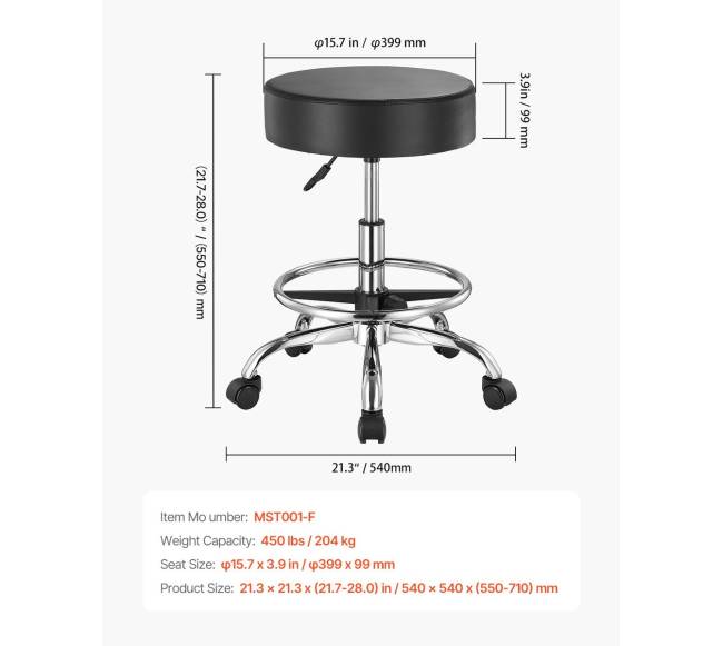 Apvalus pasukamas taburetė su ratukais6