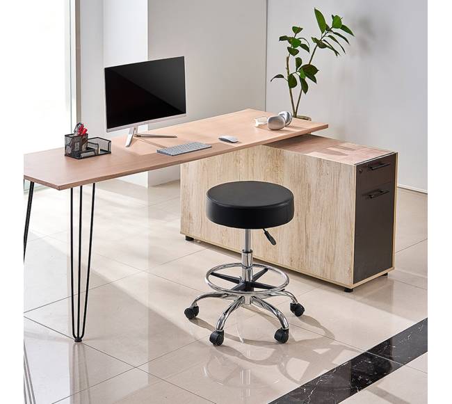 Apvalus pasukamas taburetė su ratukais7