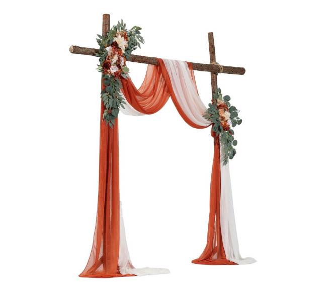 Vestuvinis arkos gėlių rinkinys su užuolaidomis0
