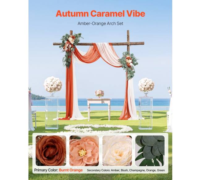 Vestuvinis arkos gėlių rinkinys su užuolaidomis1