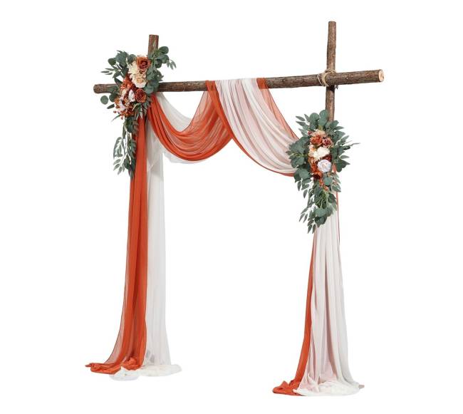 Vestuvinis arkos gėlių rinkinys su užuolaidomis9