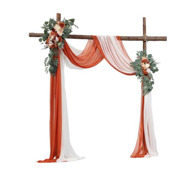 Vestuvinis arkos gėlių rinkinys su užuolaidomis10