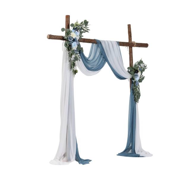 Dirbtinių gėlių rinkinys vestuvių arkai mėlynas0