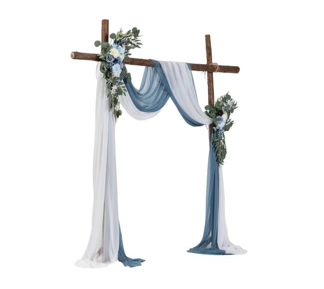 Dirbtinių gėlių rinkinys vestuvių arkai mėlynas9