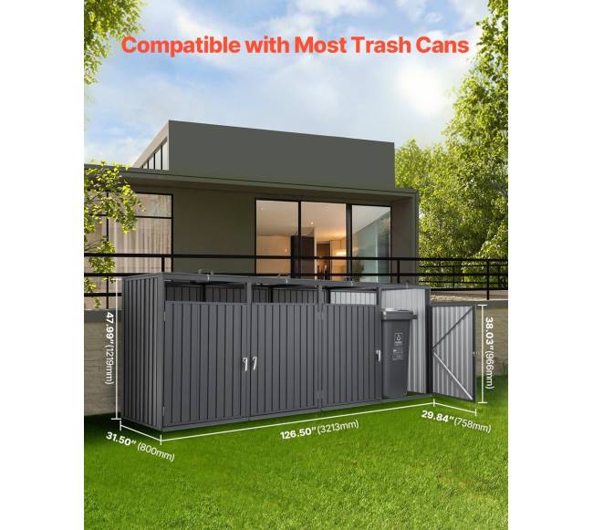 Šiukšlių konteinerių laikymo stoginė 4 x 240 L1