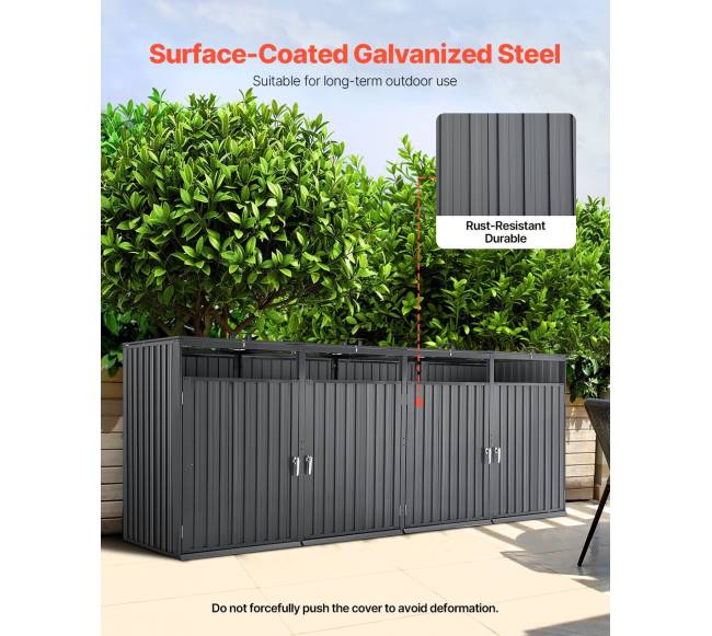 Šiukšlių konteinerių laikymo stoginė 4 x 240 L3