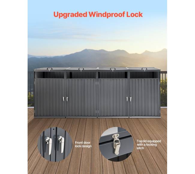 Šiukšlių konteinerių laikymo stoginė 4 x 240 L5