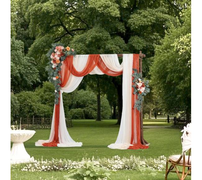 Dirbtinių vestuvių arkos gėlių rinkinys7