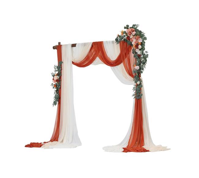 Dirbtinių vestuvių arkos gėlių rinkinys9