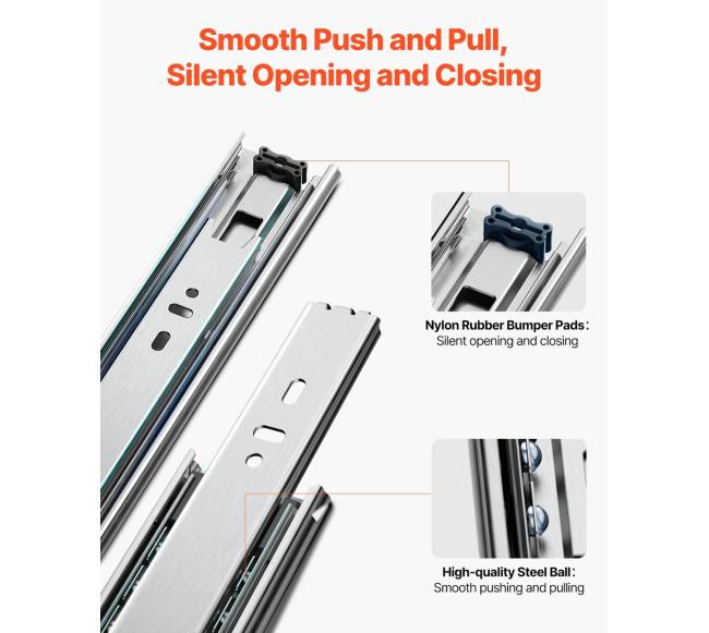 Šoninės stalčių bėgeliai 60 cm 10 porų5