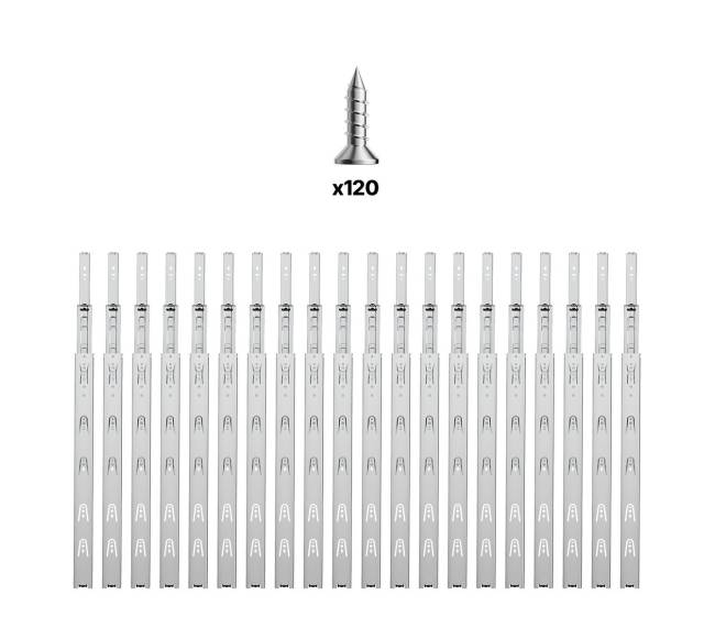 Šoninės stalčių bėgeliai 60 cm 10 porų8