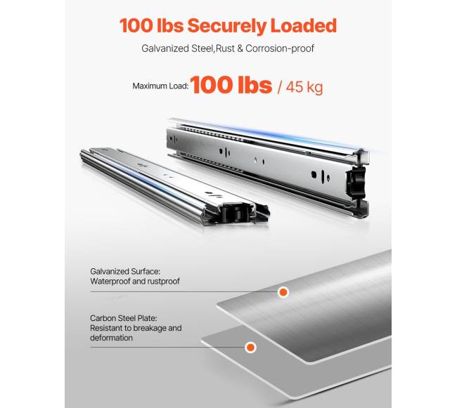 Stalčiaus spintelių slankikliai, šoninis montavimas, 20 cm, 10 porų3