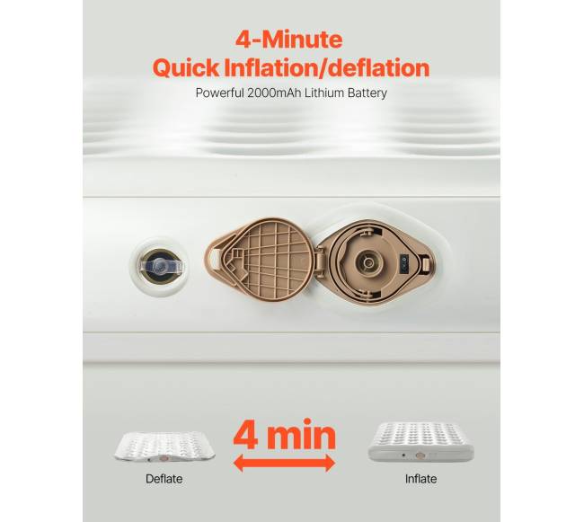 Pripučiamas čiužinys su rėmu ir pompa dviem1