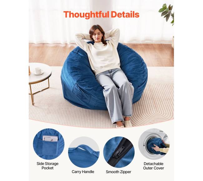 Apvalus sėdmaišis su nuimamu ir plaunamu užvalkalu suaugusiems mėlynas4