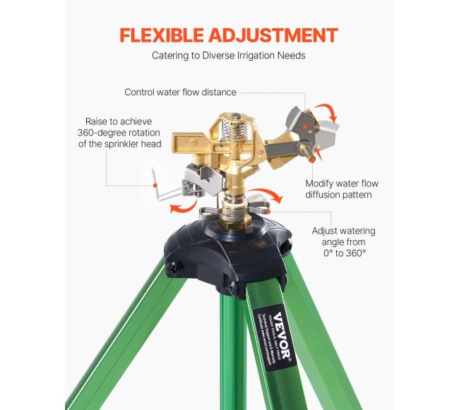 Trikojis vejos laistytuvas su G34" jungtimi3
