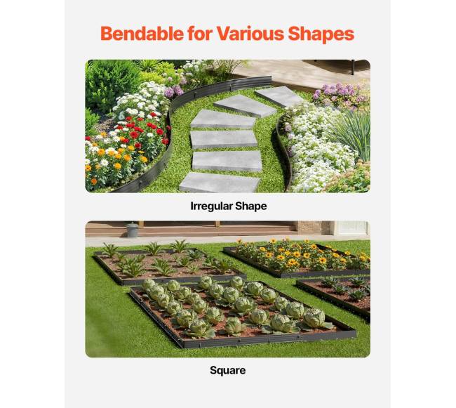 Metaliniai sodo borteliai 8 vnt lenkiami nerūdijantys2