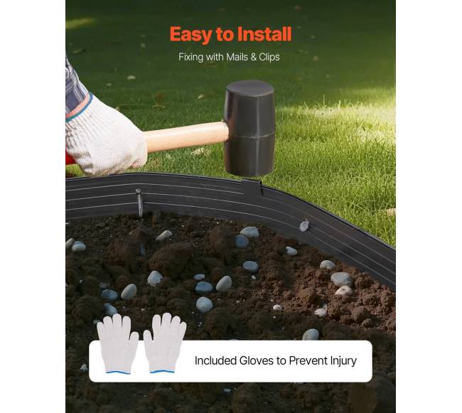 Metaliniai sodo borteliai 8 vnt lenkiami nerūdijantys3