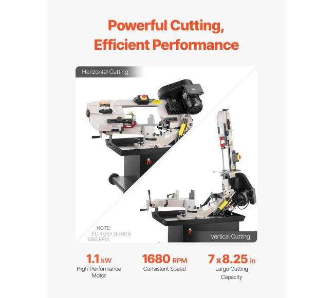 Metalo juostinis pjūklas 1,1 kW2