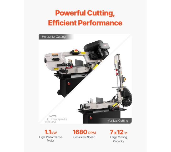 Metalo juostinis pjūklas 1,1 kW, 18 x 30 cm2