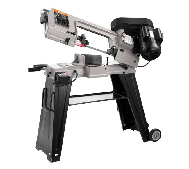 Metalo juostinis pjūklas su stovu, 550W variklis0
