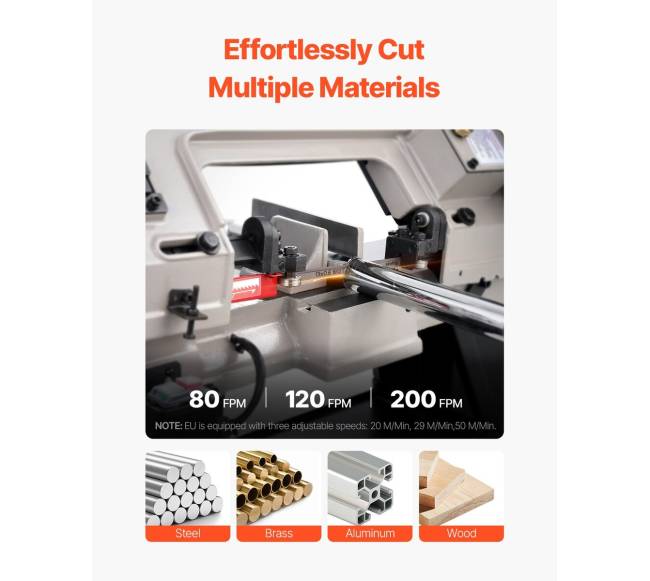 Metalo juostinis pjūklas su stovu, 550W variklis2