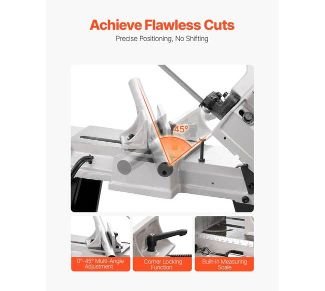 Metalo juostinis pjūklas su stovu, 550W variklis3